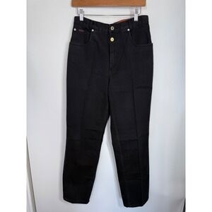 Vintage LAWMAN WESTERN Women's Black Denim Jeans Slim Fit High Rise 13 Bareback‎